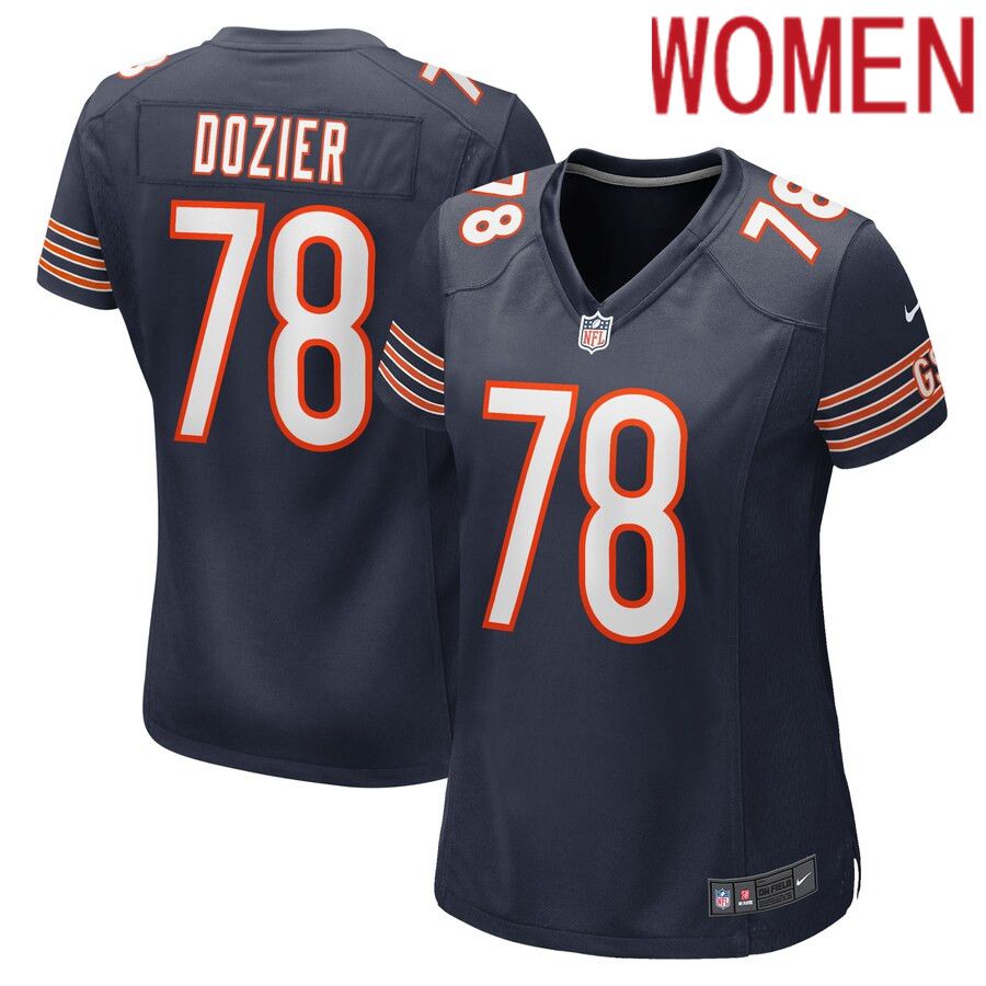 Women Chicago Bears #78 Dakota Dozier Nike Navy Game NFL Jersey->women nfl jersey->Women Jersey